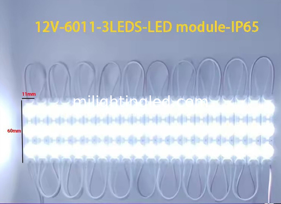 6011 3leds LED Modulo 12V 2835 1.5W Alta luminosità per la scatola di luce Lettera pubblicitaria Segno Iniezione Lenti modellate Luce fornitore