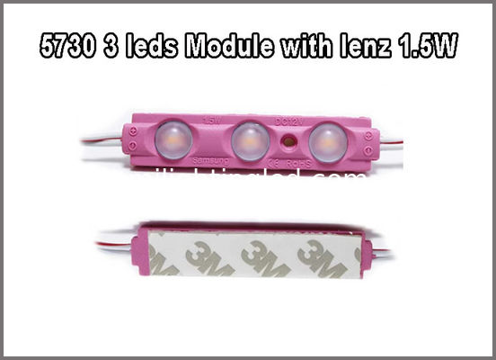 5730 3W LED Modulo 12V Rosso Verde Blu Giallo Bianco Rosa Con Lenti A 160° Per Light Box fornitore