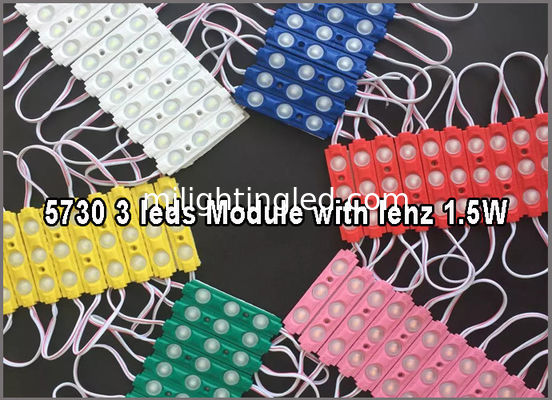 5730 3W LED Modulo 12V Rosso Verde Blu Giallo Bianco Rosa Con Lenti A 160° Per Light Box fornitore